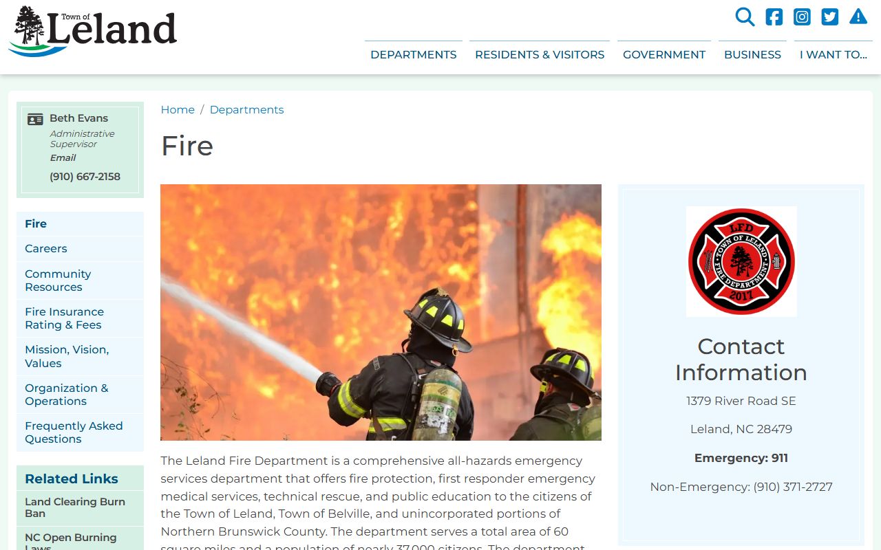 Leland phone directory fire non-emergency number