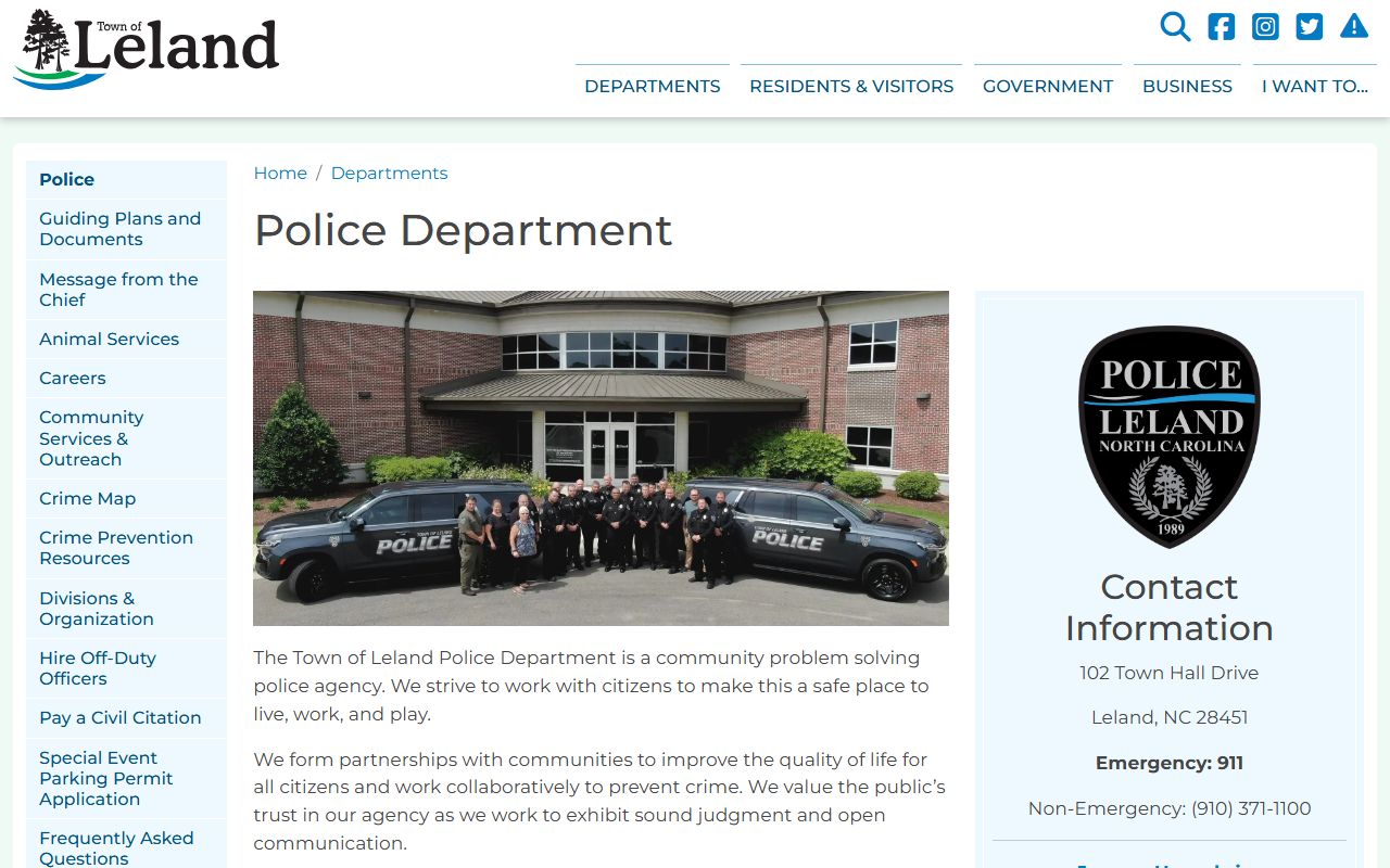 Leland phone directory police non-emergency number