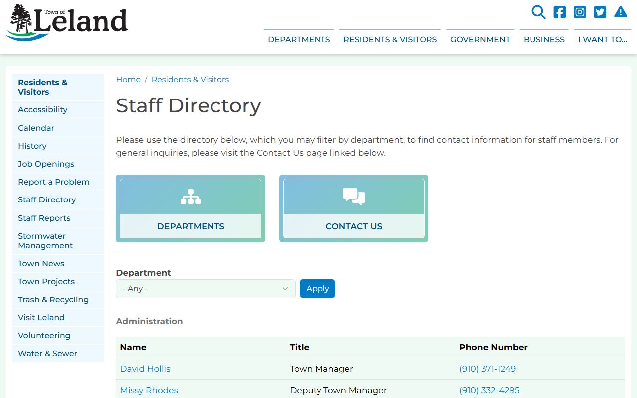 Leland phone directory staff directory search